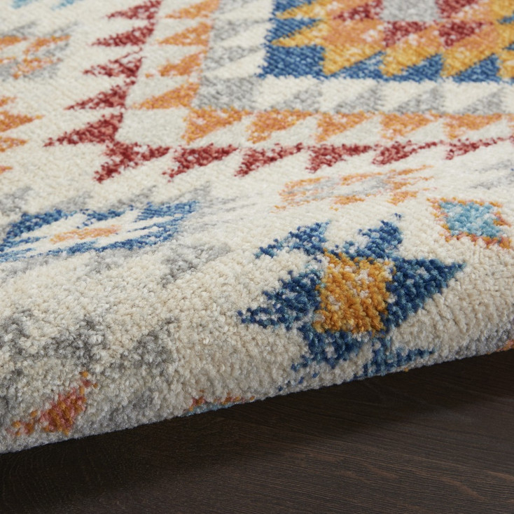 5' x 7' Gray and Ivory Geometric Dhurrie Area Rug