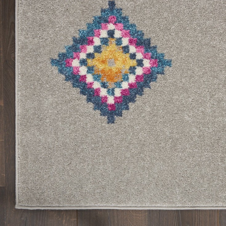 5' x 7' Gray Geometric Berber Polypropylene Area Rug
