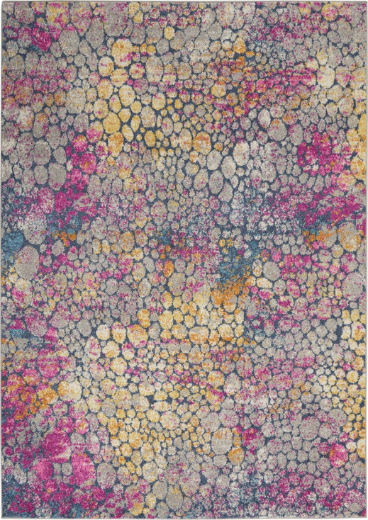 5' x 7' Pink and Ivory Coral Power Loom Area Rug