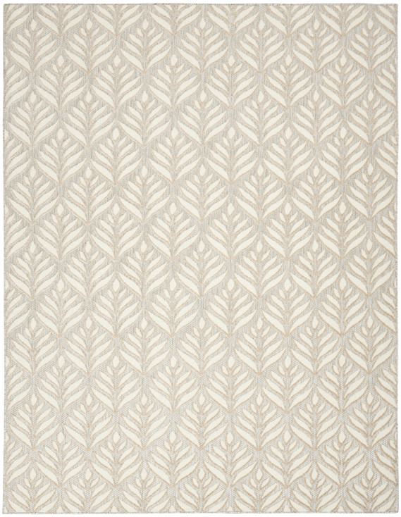 5' x 8' Ivory and Grey Floral Stain Resistant Non Skid Area Rug
