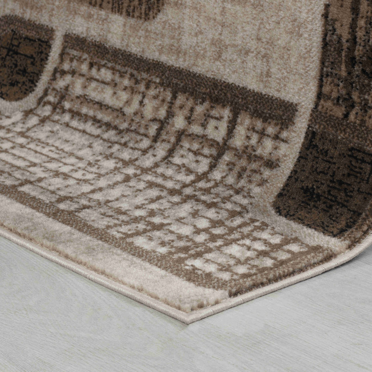 5' x 8' Brown Geometric Polypropylene Area Rug