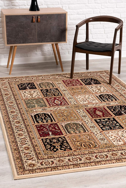 5' x 8' Cream Traditional Decorative Area Rug