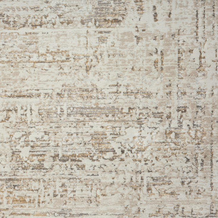 5' x 8' Beige Abstract Distressed Polyester Rectangle Area Rug