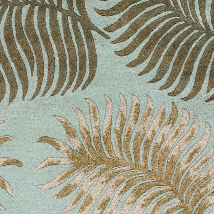 5' x 8' Wool Aqua Area Rug