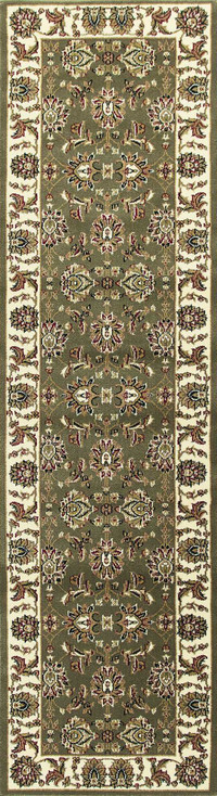 5' x 8' Green Ivory Machine Woven Floral Traditional Indoor Area Rug