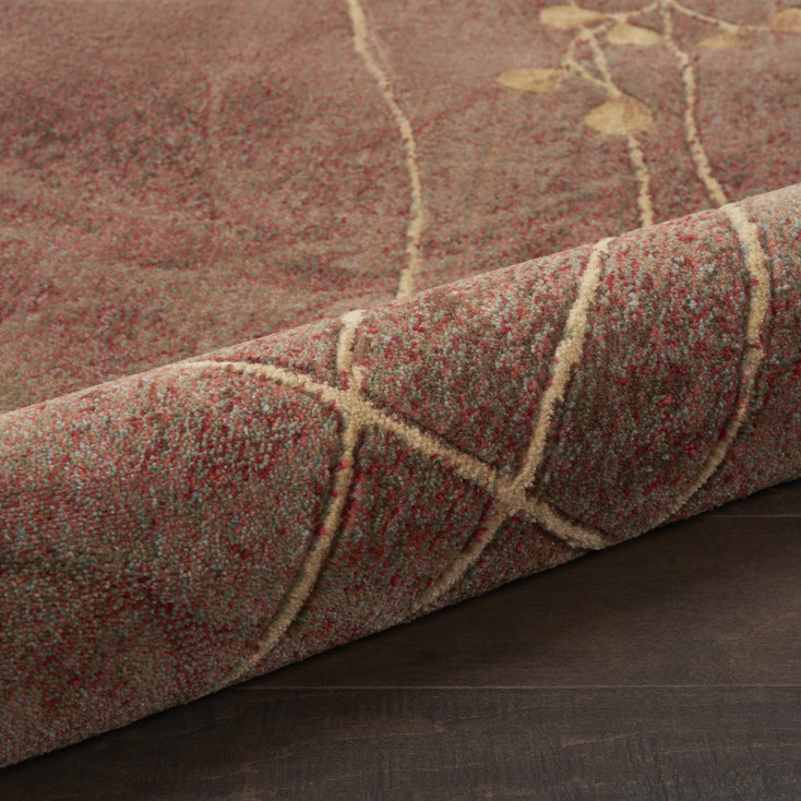 5' x 8' Brown Floral Power Loom Area Rug