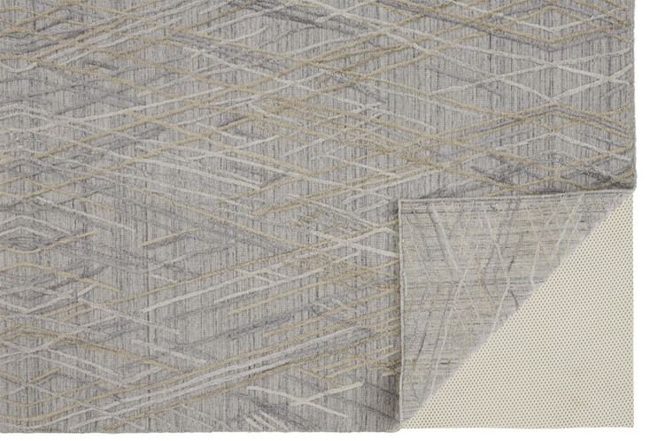 5' x 8' Gray & Ivory Abstract Hand Woven Area Rug