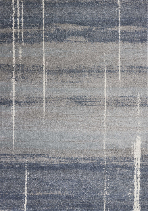 5' x 8' Blue Grey Machine Woven Abstract Indoor Area Rug