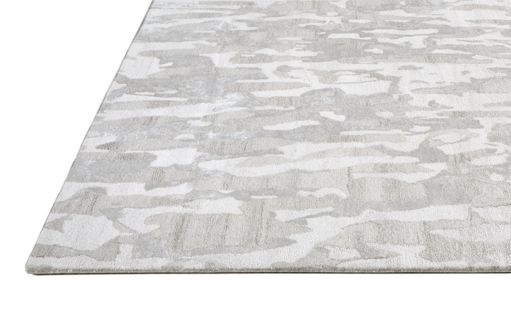 5' x 8' Gray Taupe and Silver Abstract Tufted Handmade Area Rug