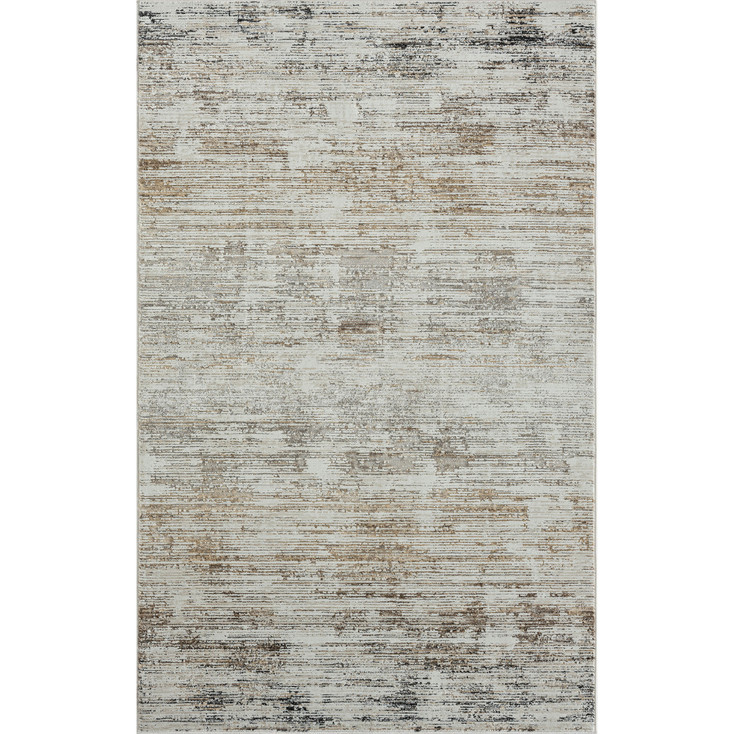 5' x 8' Gray Abstract Distressed Polyester Rectangle Area Rug