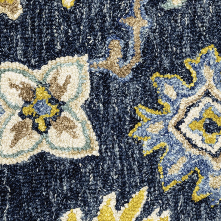 5' x 8' Navy and Blue Bohemian Area Rug