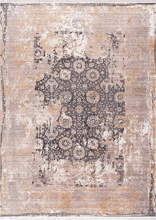 5' x 8' Gray Oriental Dhurrie Non Skid Area Rug