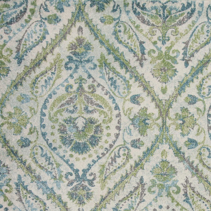 5' x 8' Ivory or Teal Tropical Parisian Indoor Area Rug
