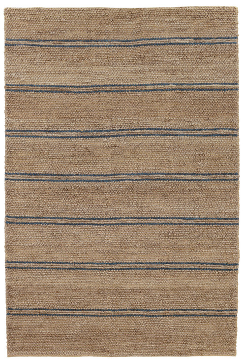 5' x 8' Beige Striped Hand Woven Area Rug