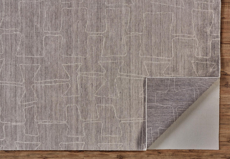 5' x 8' Gray Taupe & Ivory Abstract Hand Woven Area Rug