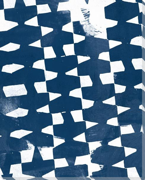 Indigo Abstract 4 Wrapped Canvas Giclee Art Print Wall Art