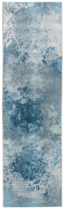 5' x 8' Blue Abstract Dhurrie Rectangle Polyester Area Rug