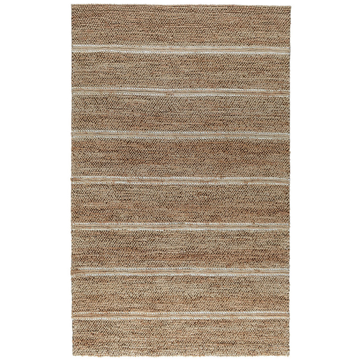 5' x 8' Charcoal Striped Hand Woven Area Rug
