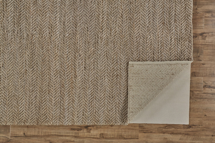 5' x 8' Tan and Gray Hand Woven Area Rug