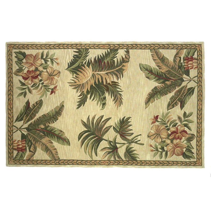 5' x 8' Wool Ivory Color Rectangle Area Rug