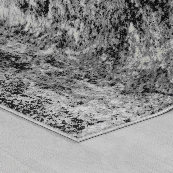 5' x 8' Grey Abstract Polypropylene Rectangle Area Rug