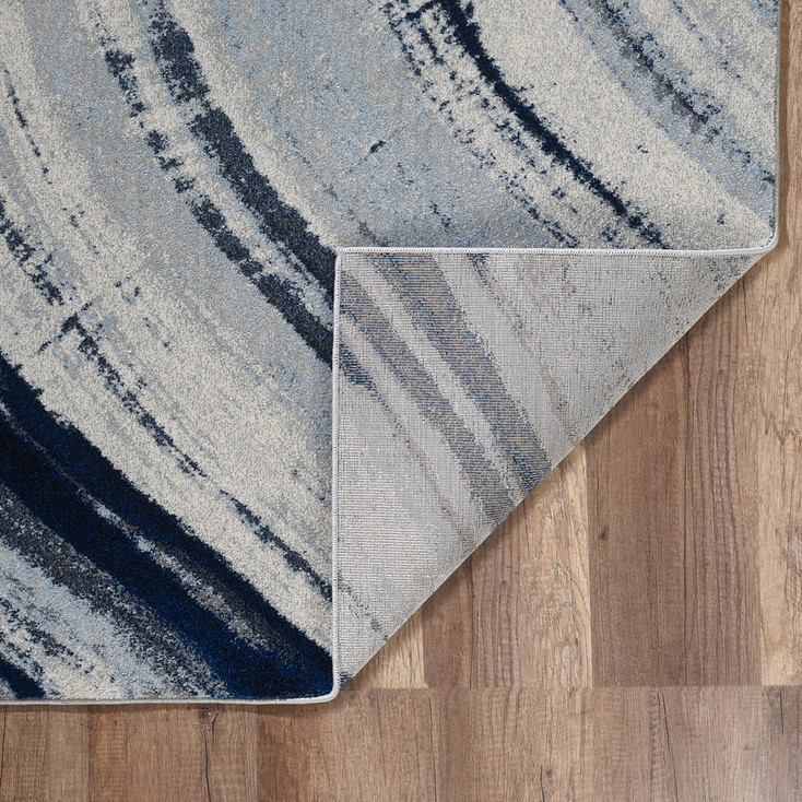 5' x 8' Blue Abstract Dhurrie Rectangle Area Rug