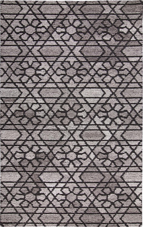 5' x 8' Taupe Black and Gray Wool Paisley Tufted Handmade Area Rug