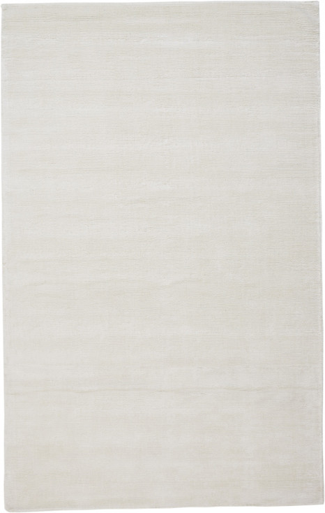 5' x 8' White Hand Woven Distressed Area Rug