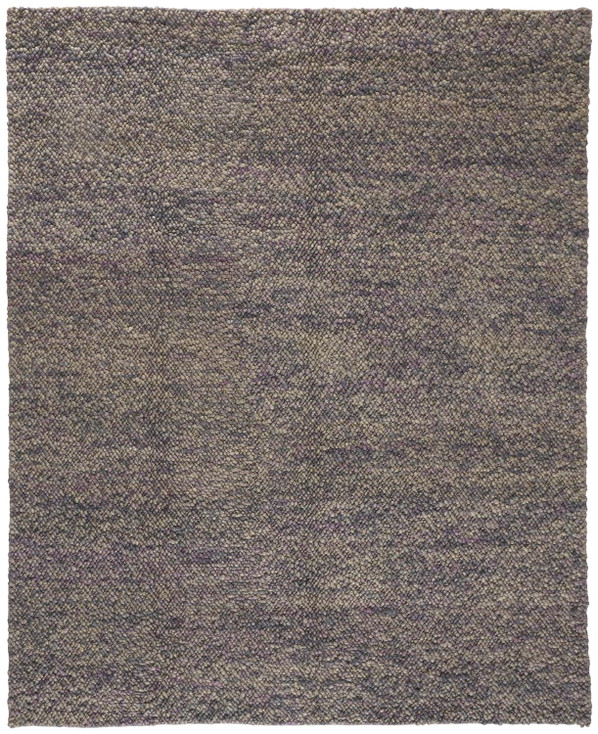 5' x 8' Purple Taupe and Gray Wool Hand Woven Distressed Stain Resistant Area Rug