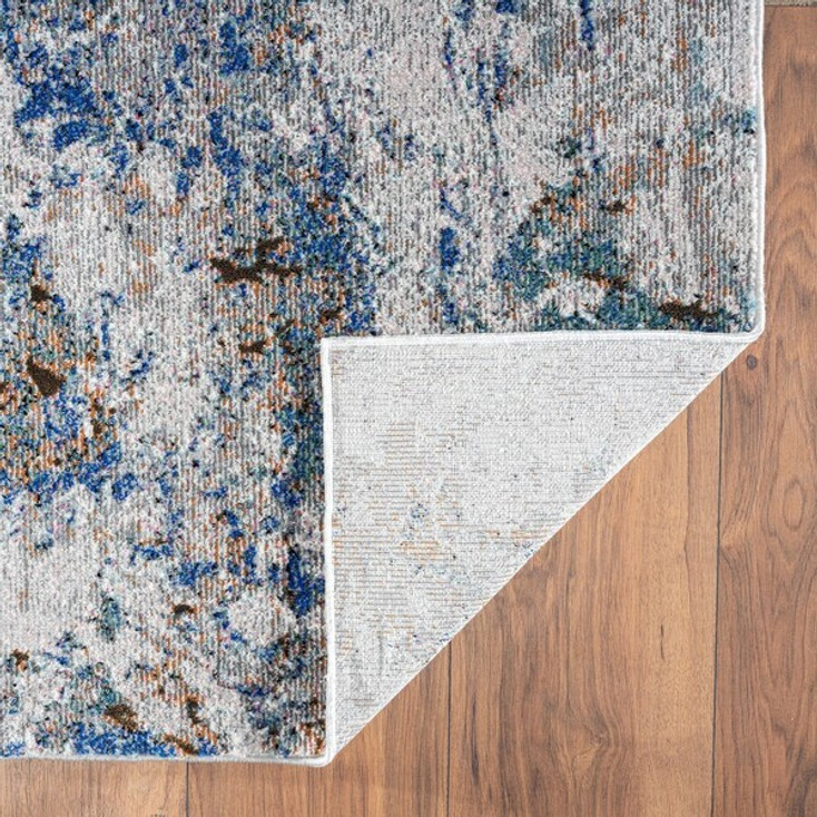 5' x 8' Blue and Gray Abstract Earth Area Rug