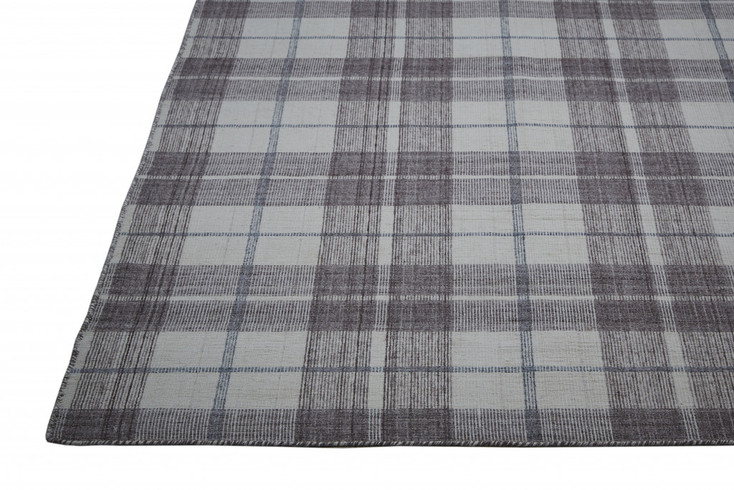 5' x 8' Gray Taupe and Ivory Abstract Hand Woven Stain Resistant Area Rug