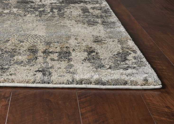 5' x 8' Natural Abstract Brushstrokes Indoor Area Rug