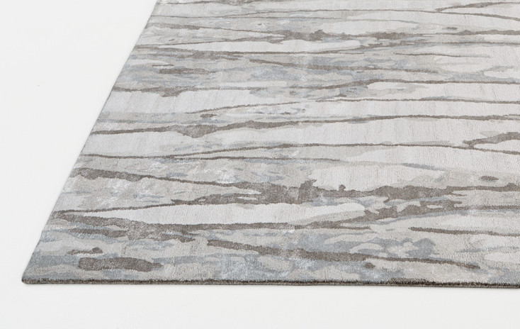 5' x 8' Taupe Ivory and Gray Abstract Tufted Handmade Area Rug