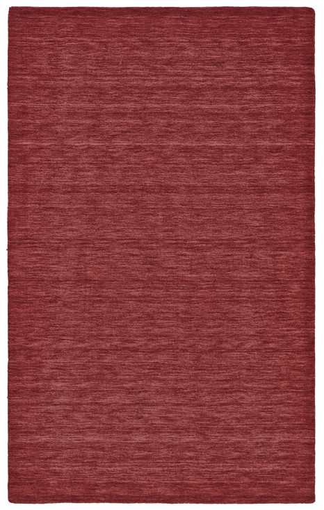 5' x 8' Red Wool Hand Woven Stain Resistant Area Rug