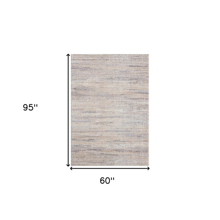 5' x 8' Gray Floral Area Rug