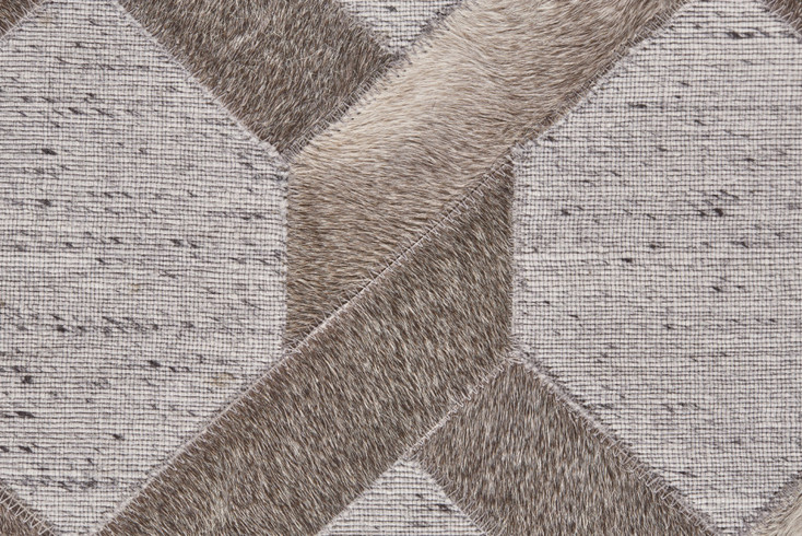 5' x 8' Gray Taupe and Silver Geometric Hand Woven Area Rug