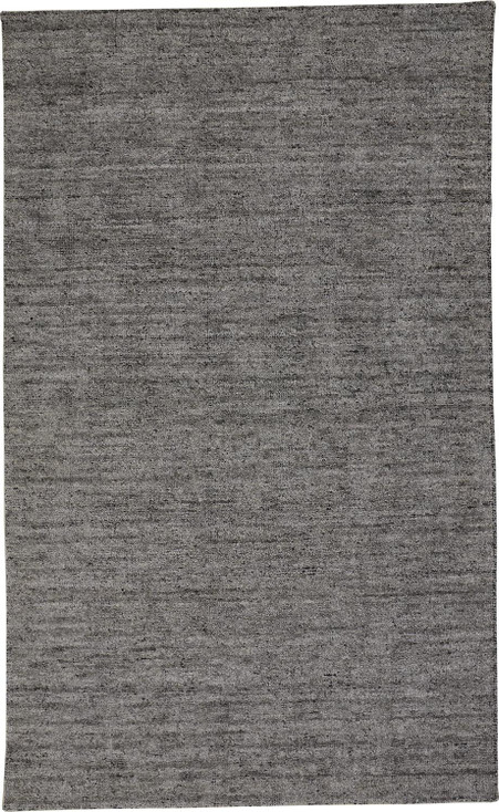 5' x 8' Gray and Black Hand Woven Area Rug