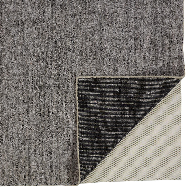 5' x 8' Gray and Black Hand Woven Area Rug