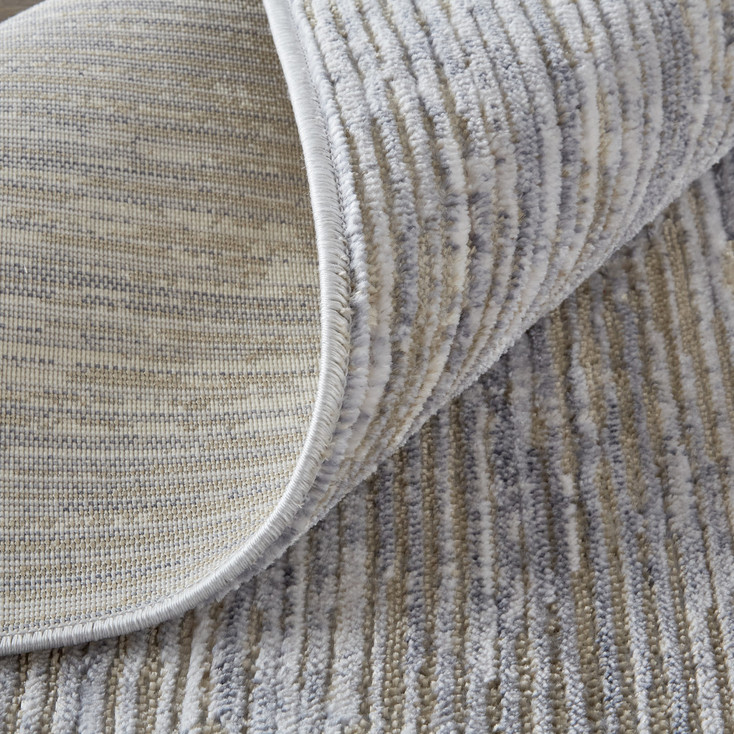 5' x 8' Taupe Silver and Tan Abstract Power Loom Area Rug