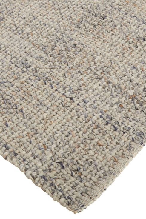 5' x 8' Ivory Tan and Gray Hand Woven Area Rug