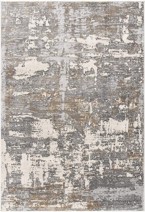 5' x 8' Beige and Gray Distressed Area Rug