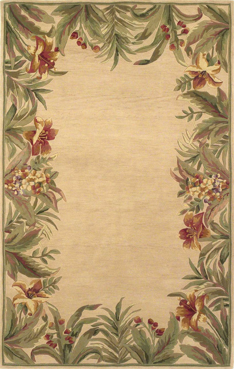 5' x 8' Wool Ivory Area Rug
