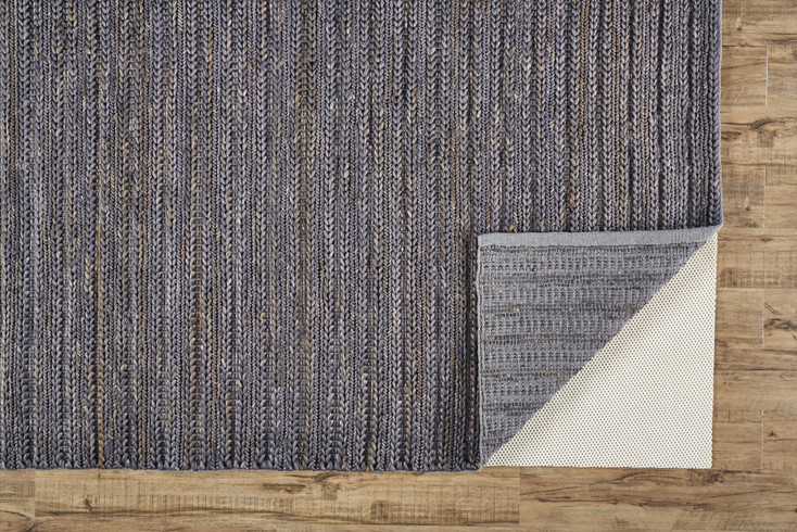 5' x 8' Brown Blue and Taupe Hand Woven Area Rug