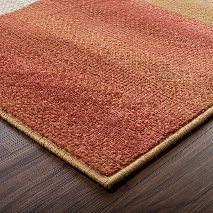 5' x 8' Terra Cotta Patchwork Power Loom Stain Resistant Area Rug