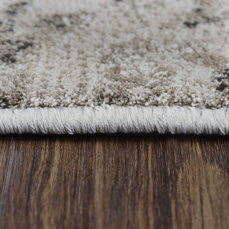 5' x 8' Bronze Floral Vines Power Loom Stain Resistant Area Rug