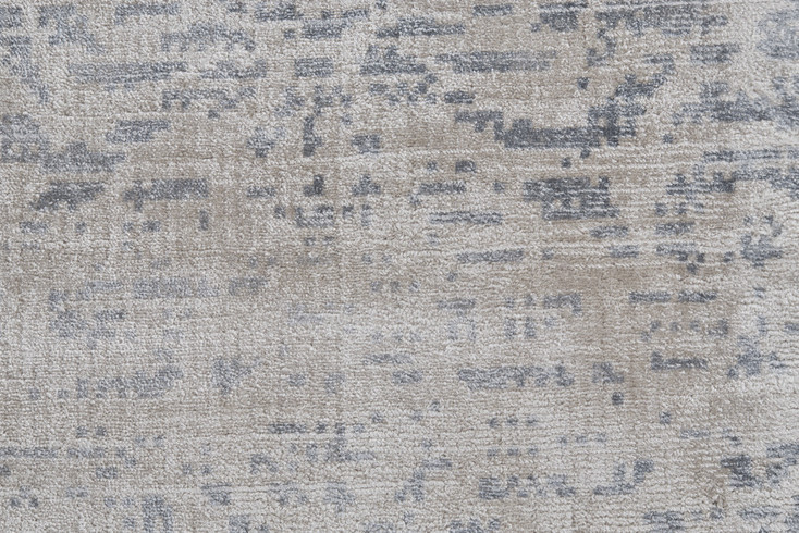 5' x 8' Blue Gray and Taupe Abstract Hand Woven Area Rug