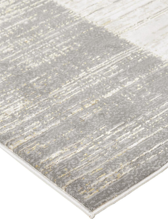 5' x 8' Gray and Ivory Abstract Stain Resistant Area Rug
