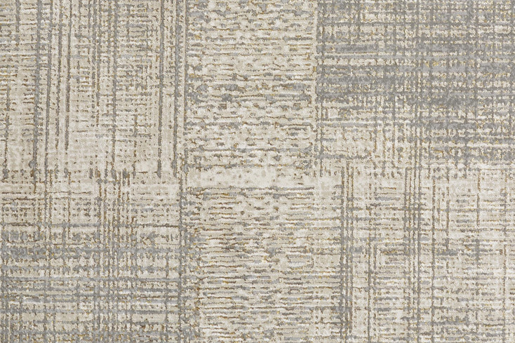 5' x 8' Gray and Ivory Abstract Stain Resistant Area Rug