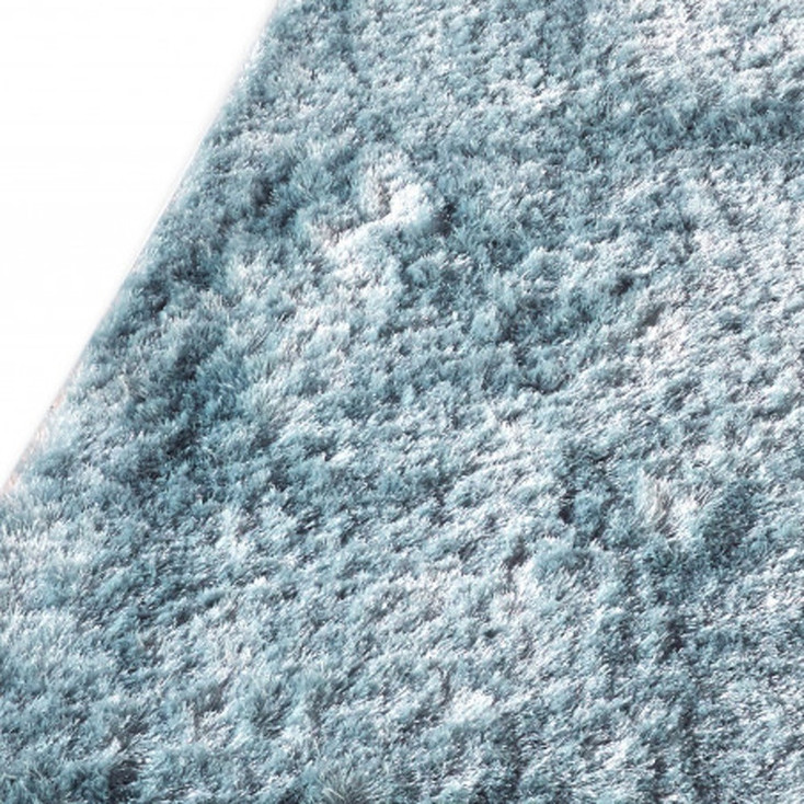 5' x 8' Blue and Silver Shag Tufted Handmade Area Rug