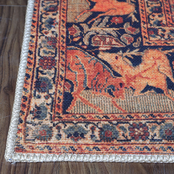 5' x 8' Brown Medallion Stain Resistant Area Rug